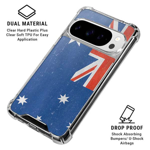 Australia Flag Distressed Google Pixel 10 Pro Clear Case